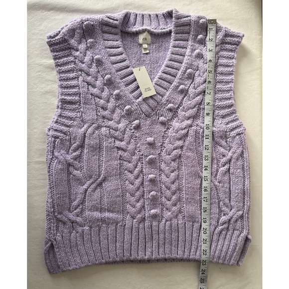 River Island Chunky Mixed Stitch Sleeveless Sweater in Purple Size S - Picture 8 of 8